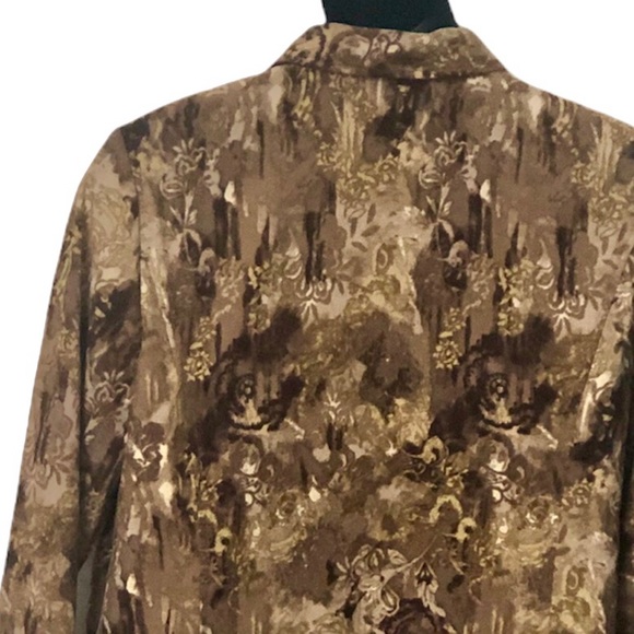 Christopher & Banks Women’s Multi colored browns long sleeve zip up front - Picture 8 of 12